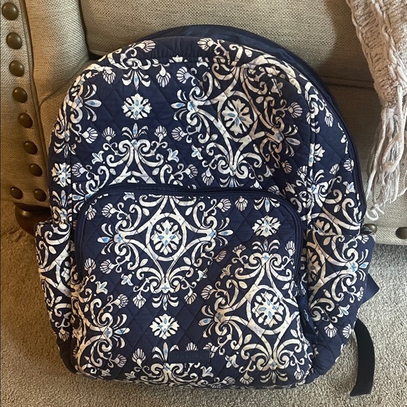 Vera Bradley Blue and White Patterned Backpack - Picture 1 of 6
